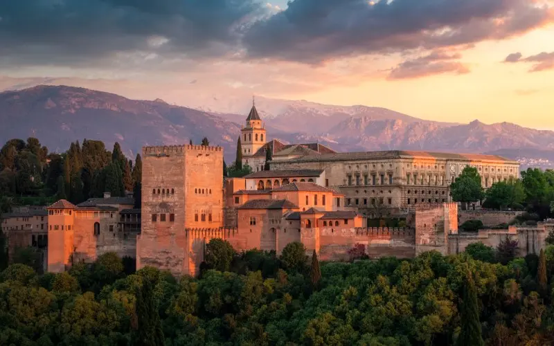 The Alhambra at sunset. | Shutterstock