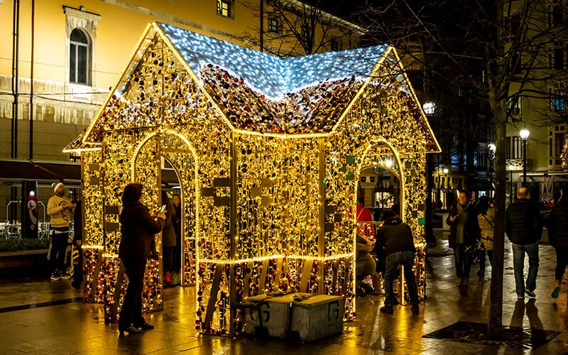 Christmas light house