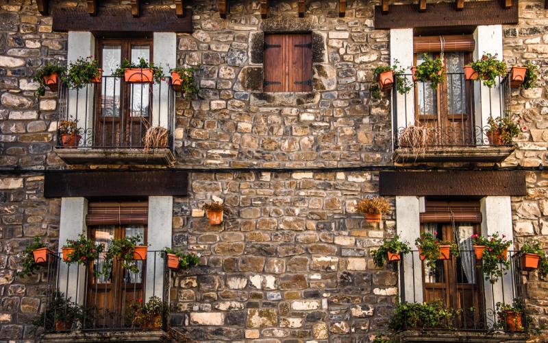 Arquitectura típica del Pirineo en Ansó
