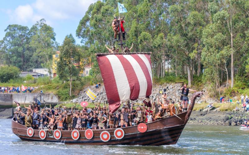 Recreation of a Viking ship in Catoira