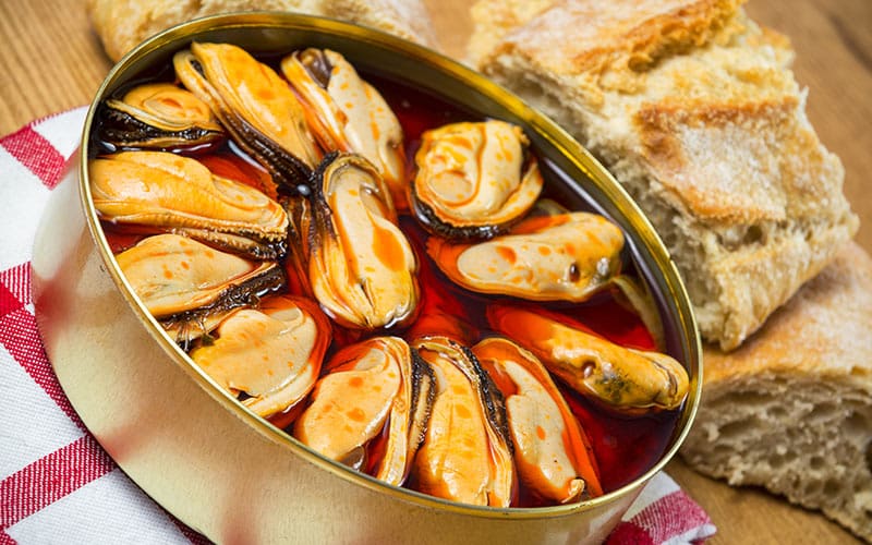Cans of mussels