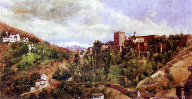 A painting of the landscape of Granada