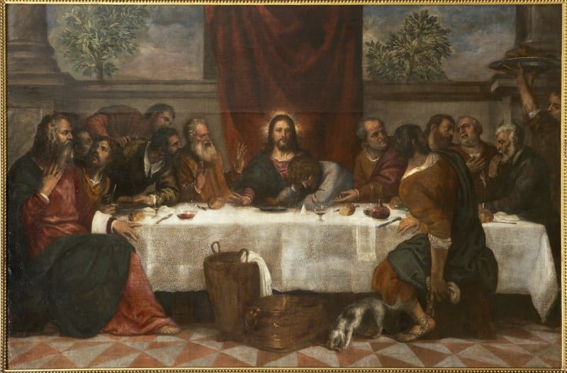 Ultima cena, Tiziano y taller, c.1550-1555
