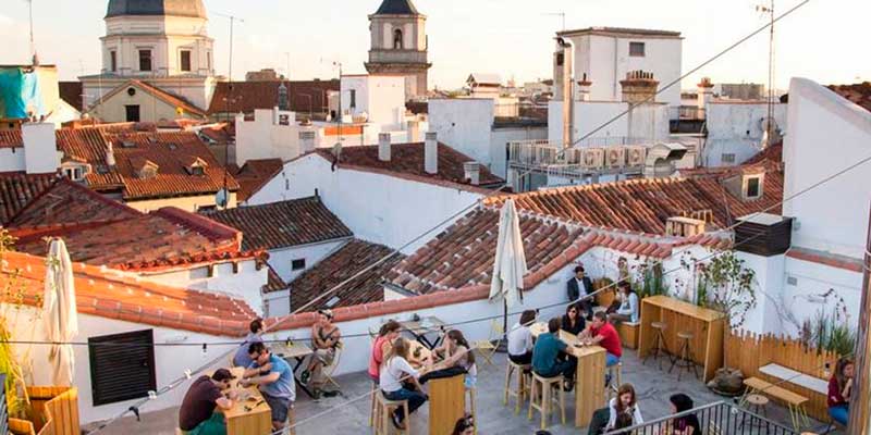 Rooftop bar of “The Hat” Hostel