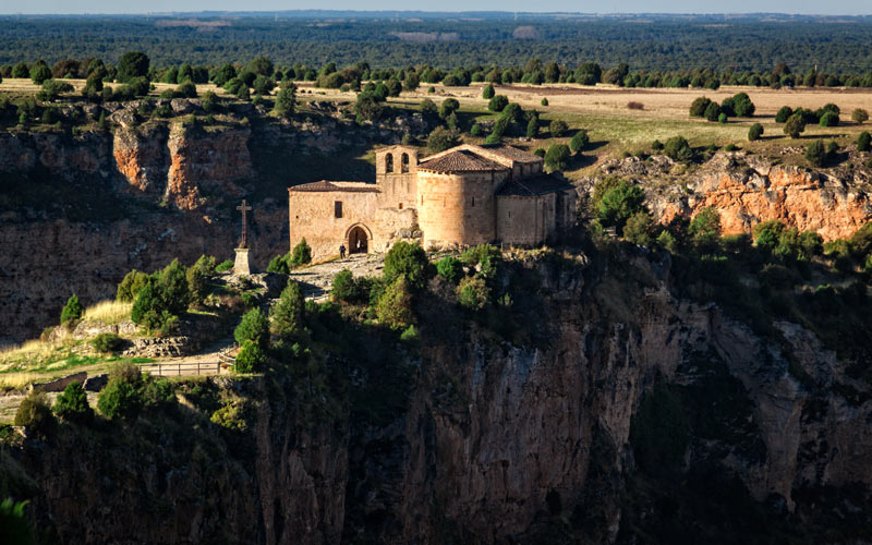 The hermitage of San Frutos on the edge of a cliff