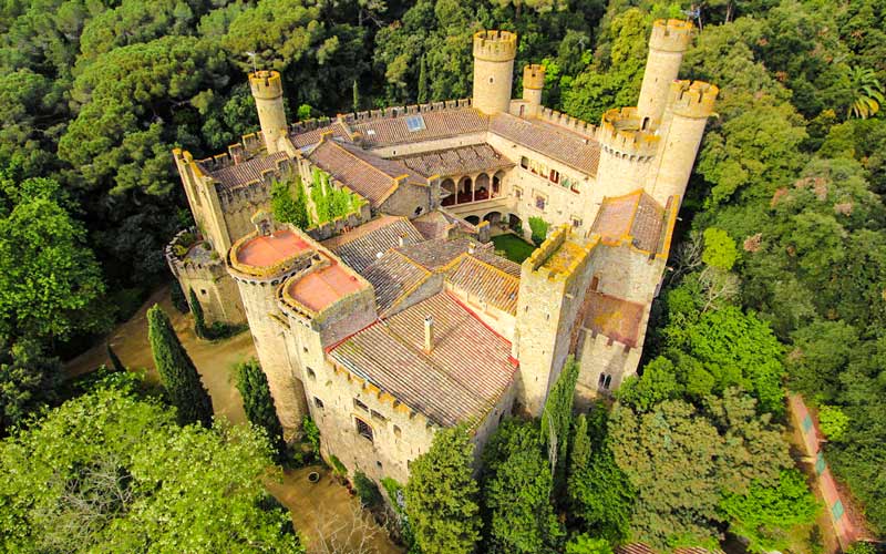 Castle of Santa Florentina (Canet de Mar) surrounded by woods, Game of Thrones in Spain