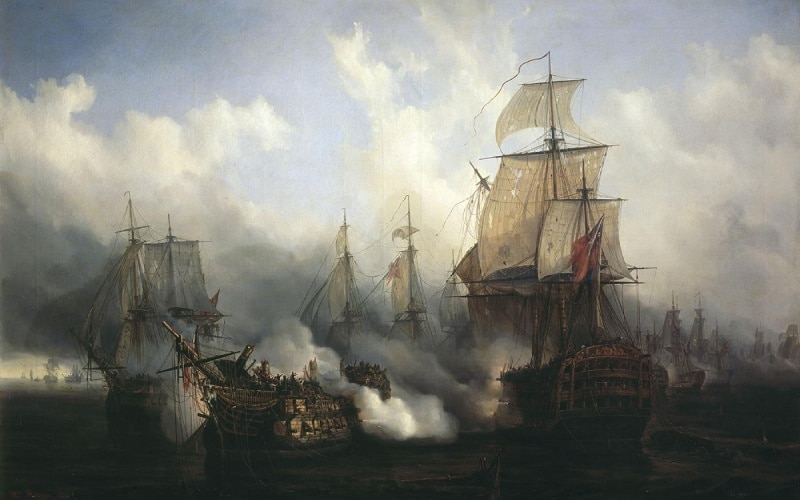 Illustration of the Battle of Trafalgar
