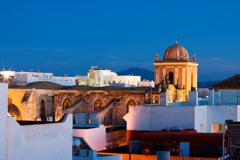 Tarifa at night, one of the oldest towns in Spain