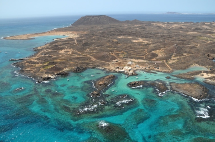 Aerial view of Lobos island
