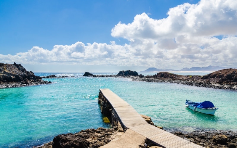 Walkway in the lagoon of Lobos Island