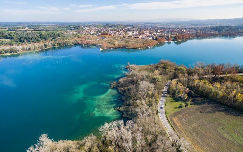 Landscape of the lake of Banyoles in the province of Girona