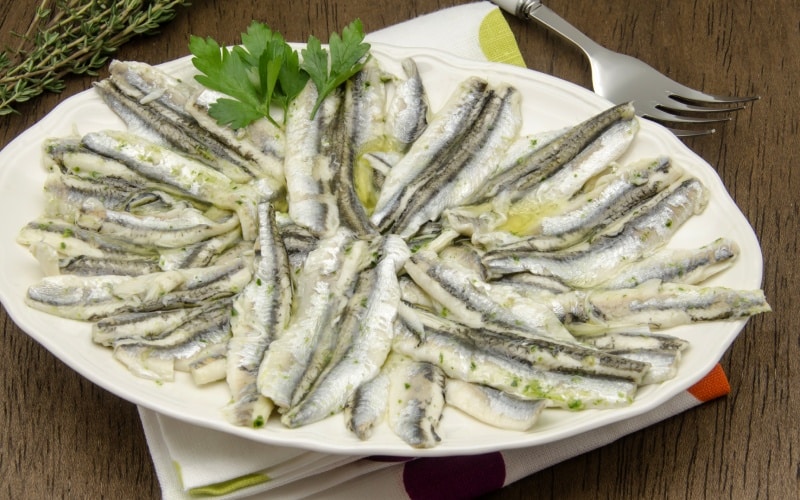 Anchovies in vinegar