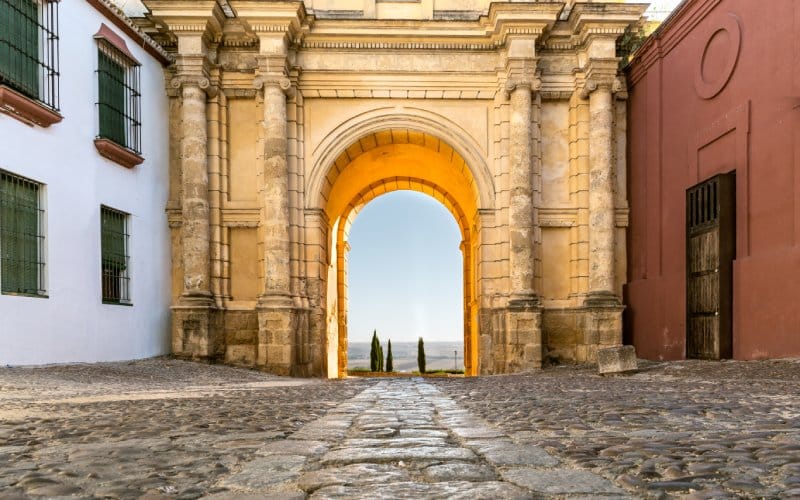 Puerta de Carmona in Seville, the way of the Hermandad de los Negritos