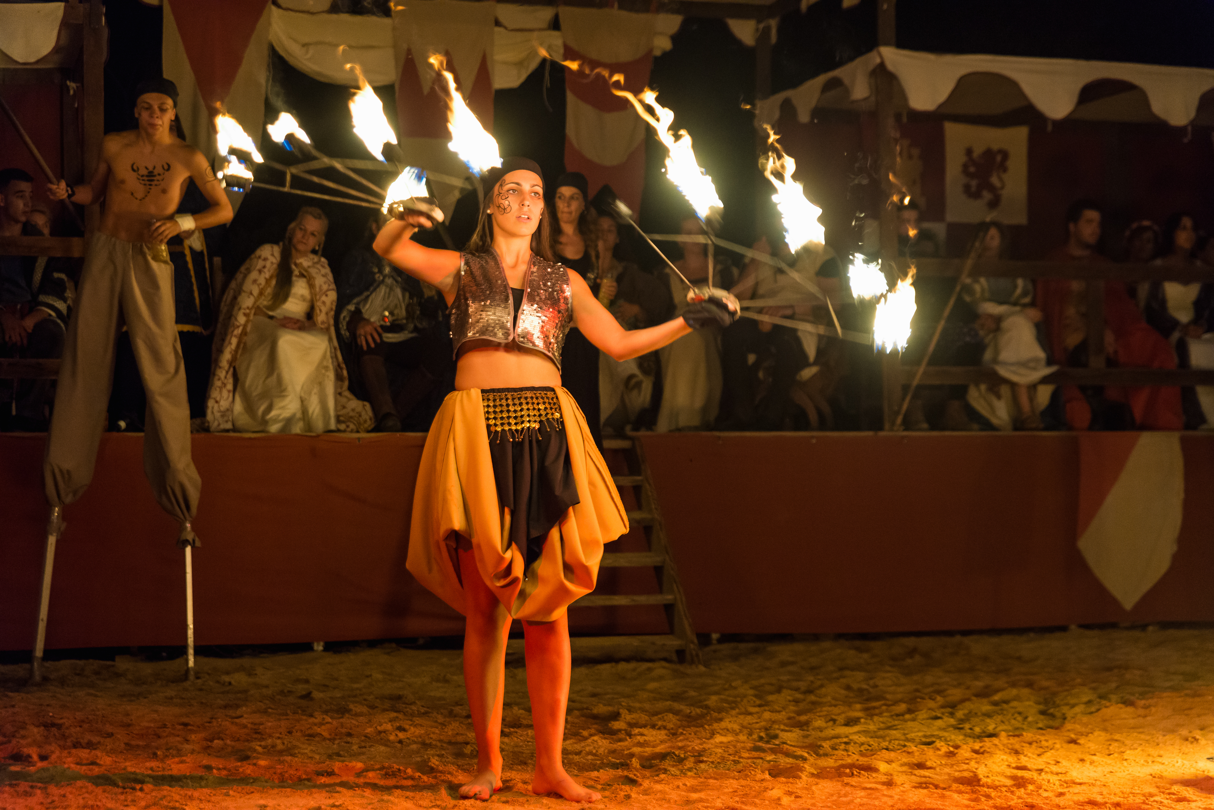 Perfomance of the Medieval Festival in Alburquerque.