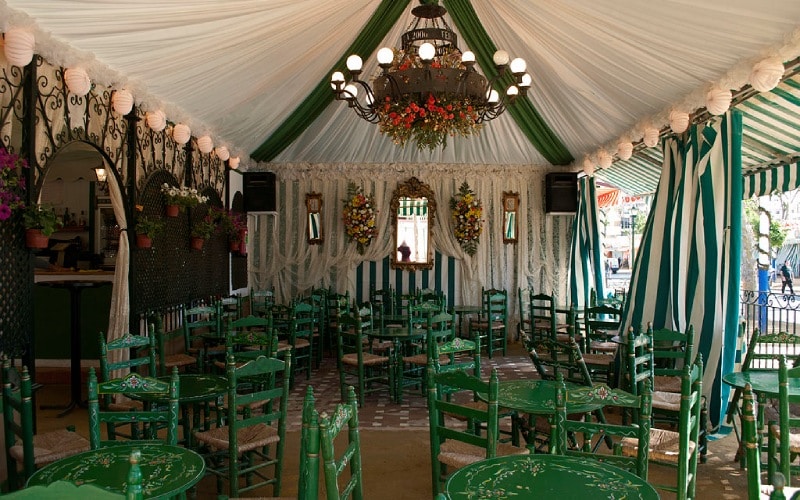 A stand of the April Fair.
