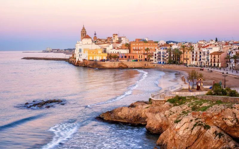 The village Sitges, next to the sea