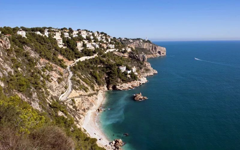 A panoramic view of the coastline