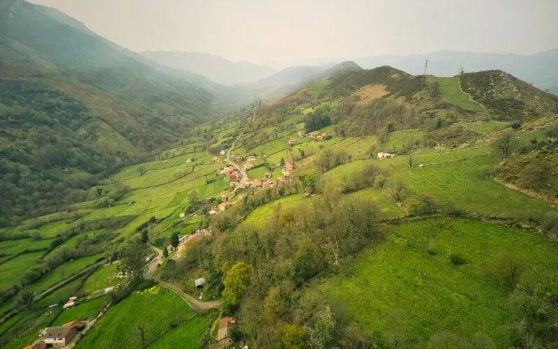 A village on a valley
