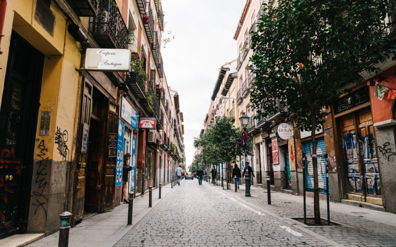 A street with trees