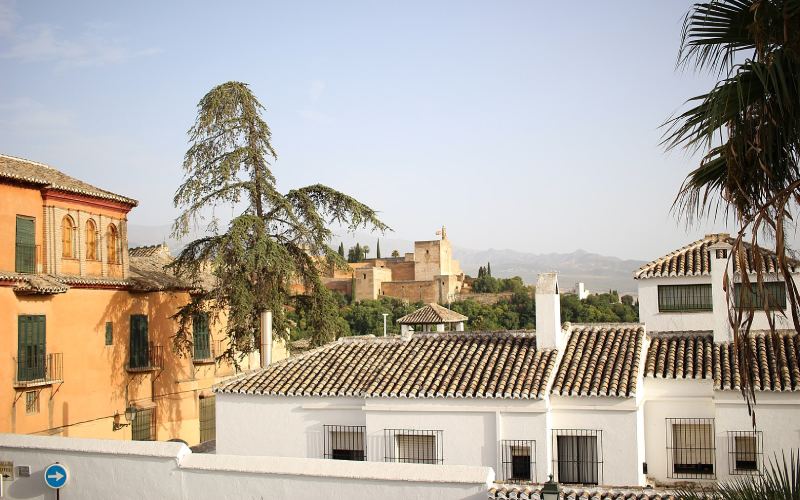 White houses and trees
