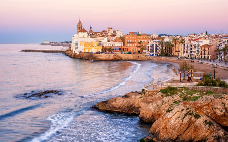 The beach and the pier of a city