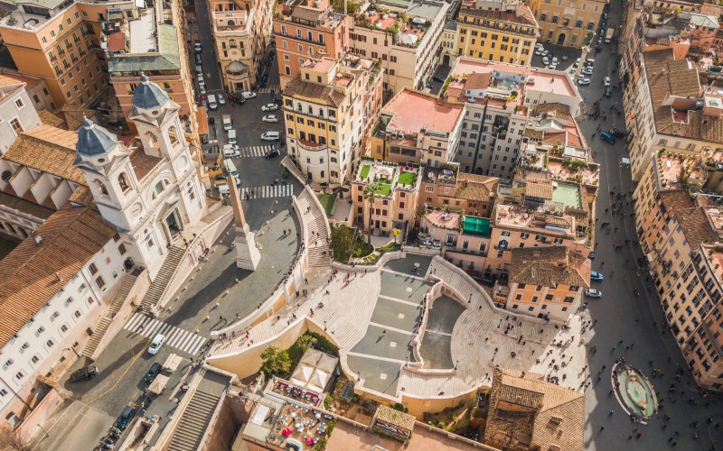 Aerial view of the Spanish square