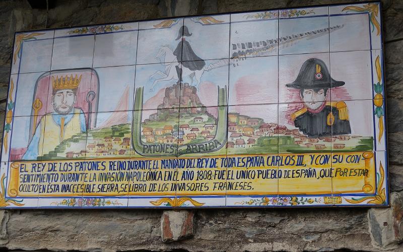 A memorial plaque of the king of Patones.