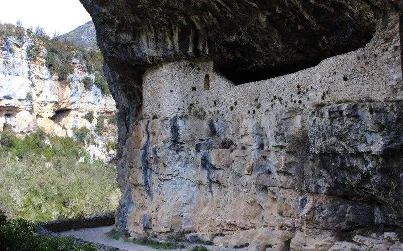 A chapel on a rock wall