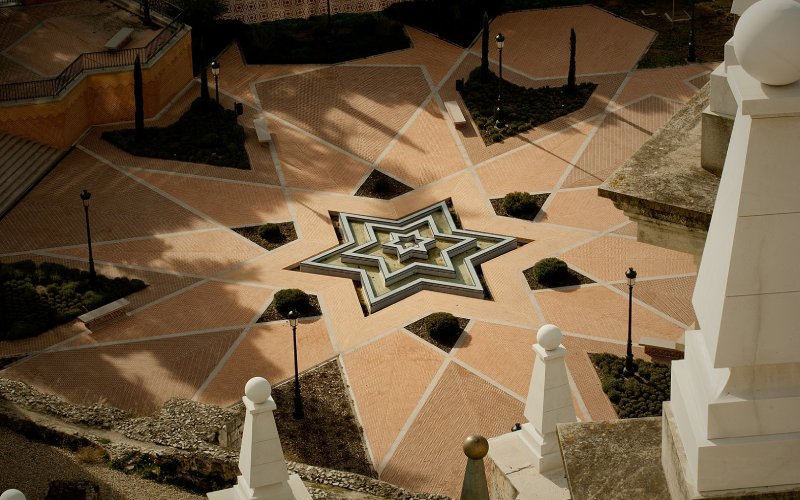 A star-shaped square in a park