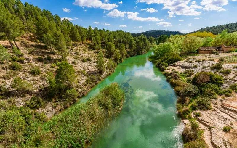 Turquoise waters of the gorges of Cabriel river