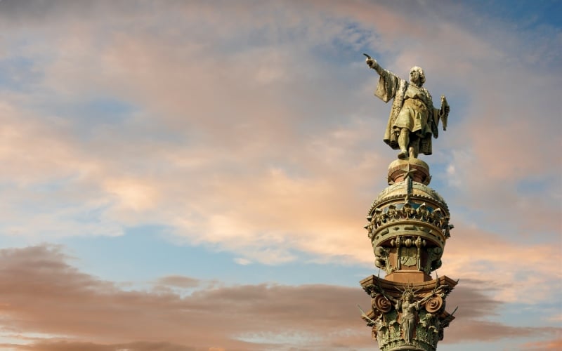 Monument of Cristóbal Colón in Barcelona, honoring the historical event of his arrival