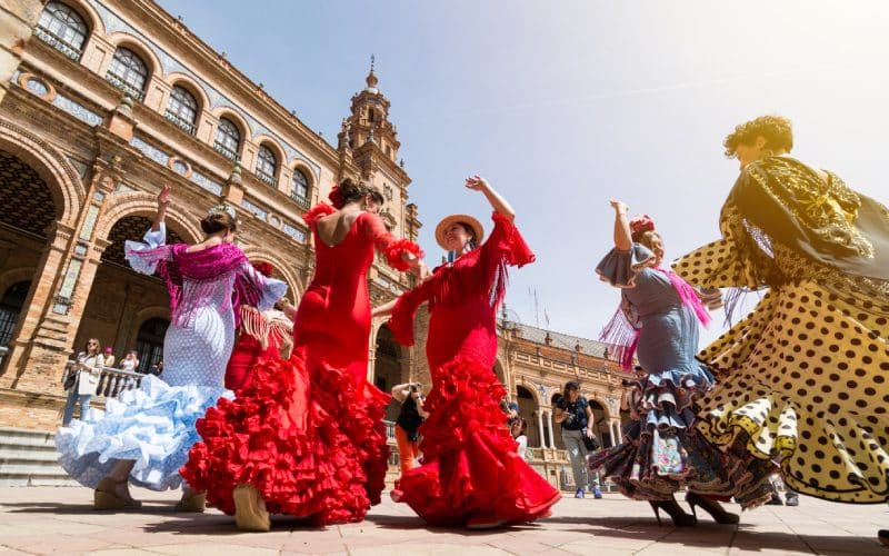 Some flamenco dancers in Seville