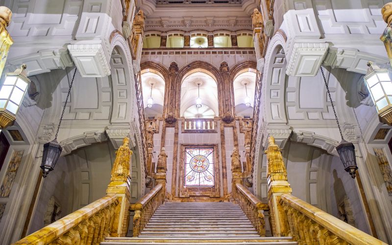 Beautiful staircase in the Naval Museum of Madrid