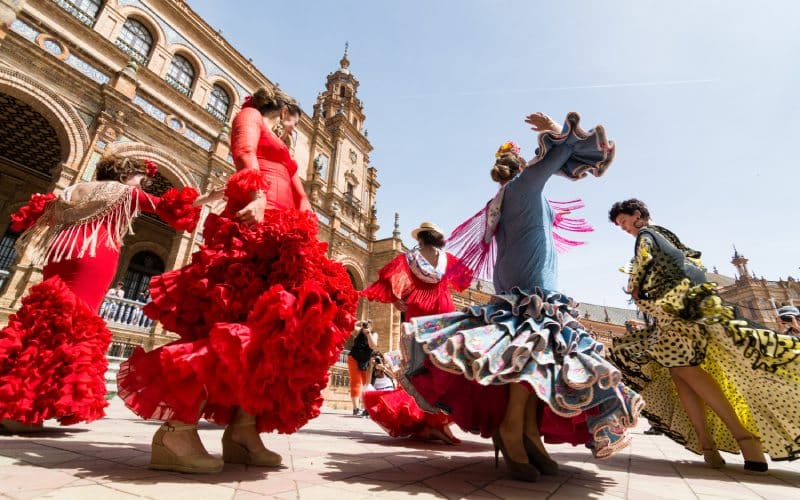 Flamenco dancers in Seville