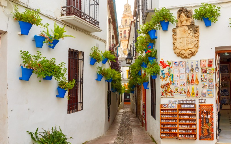 The beautiful street Calleja de las Flores in Córdoba