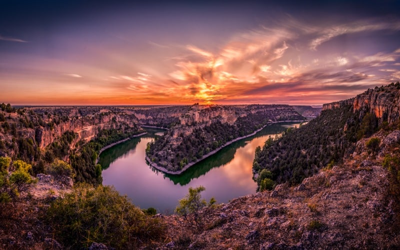 Sunset at the Duratón River Gorges Natural Park