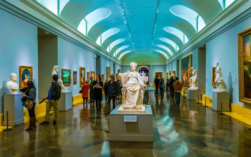 Interior of the Prado Museum in Madrid