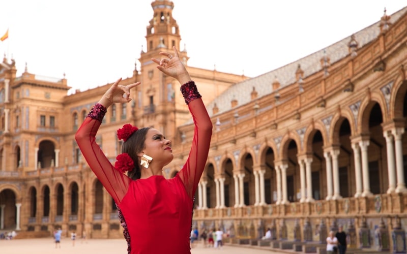 A flamenco dancer in Seville