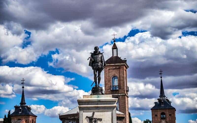 Sculpture of Cervantes in Alcalá de Henares