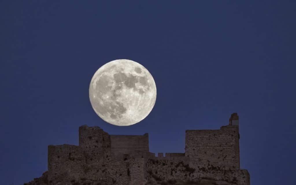 Full moon over the castle of Moclín