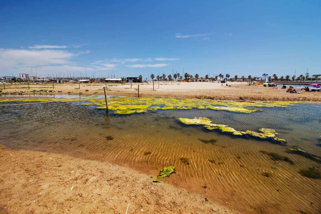 Ribes Roges beach in Villanueva y Geltrú.