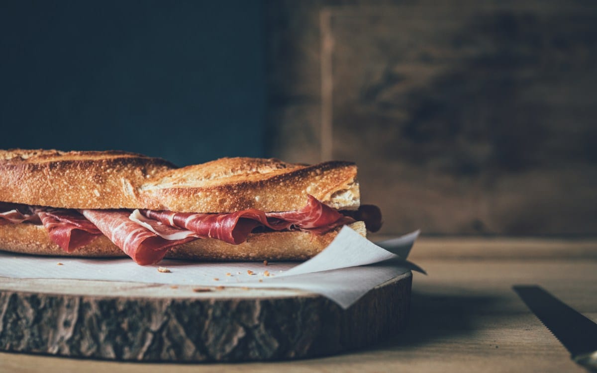 Spanish Bocadillo de jamón.