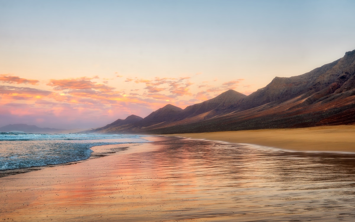 The beach of Cofete in Fuerteventura.