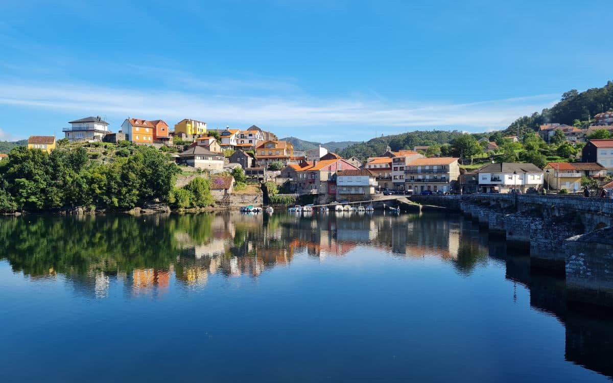 View of Caldas de Reis from the Atlantic ocean.