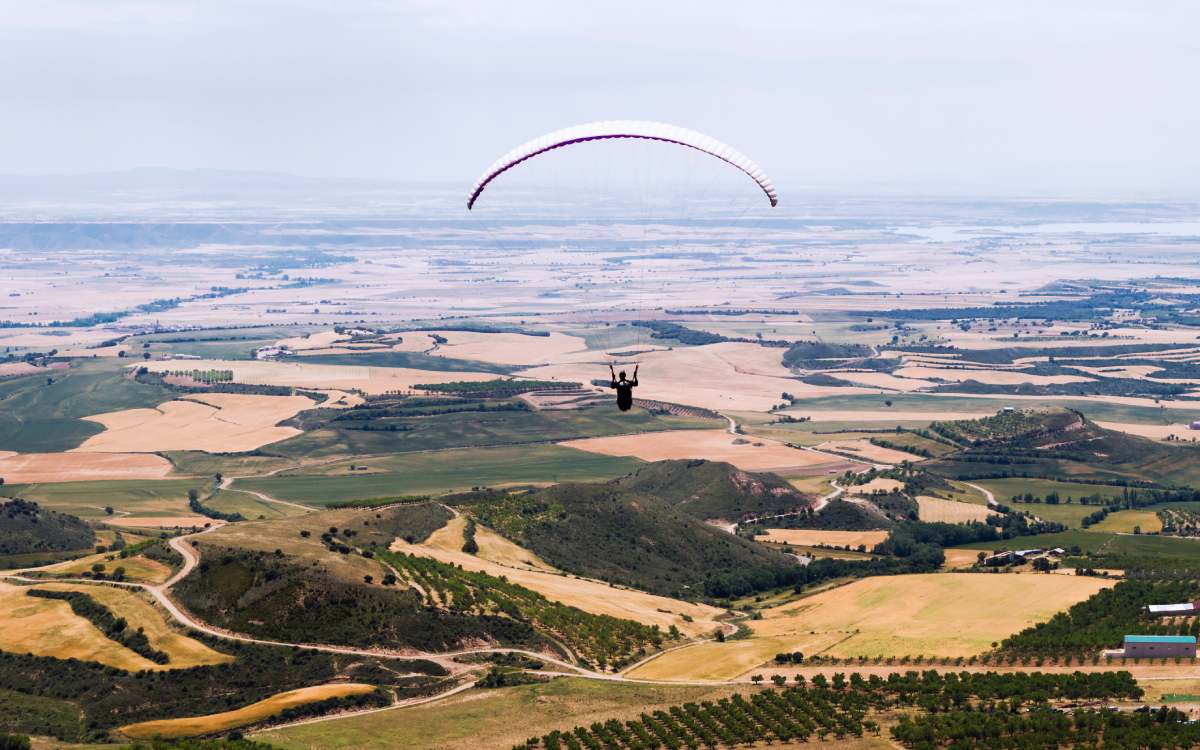 Paragliding over Loarre, Huesca.