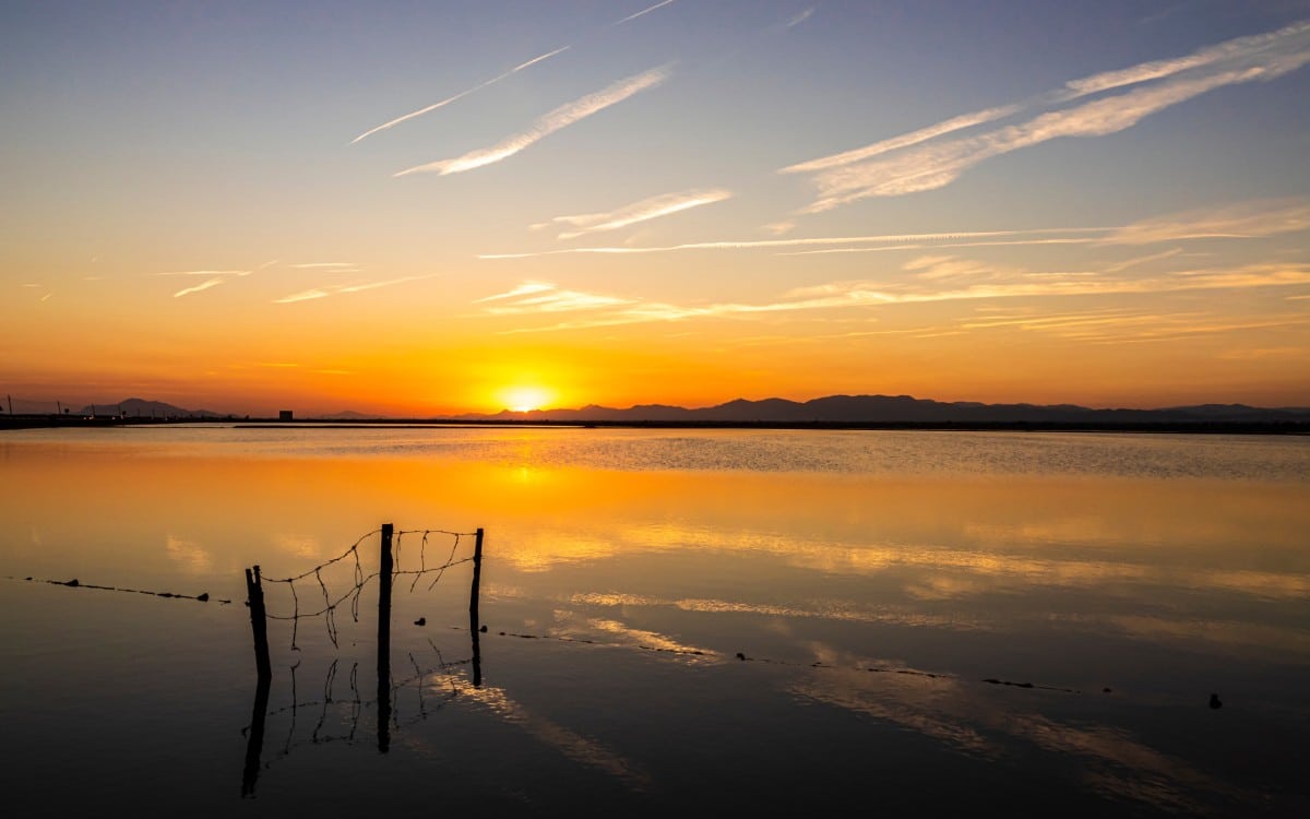 Sunset at Salinas de Santa Pola.