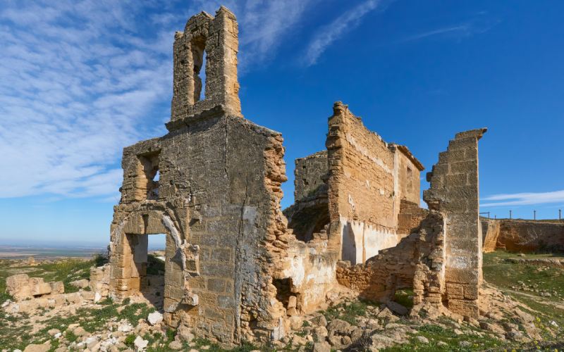 Ruins of the Hermitage of the Via Sacra, located in the quarries of Osuna, Seville.