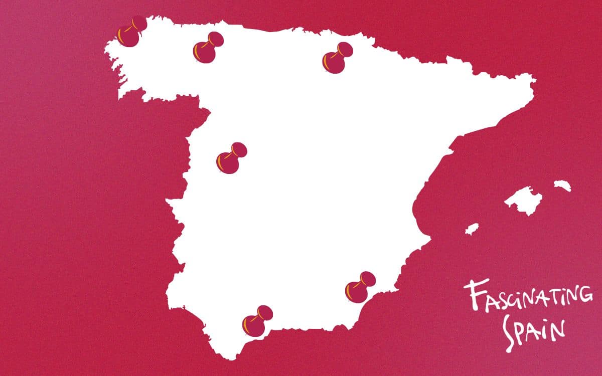 Map of the cosiest villages in Spain