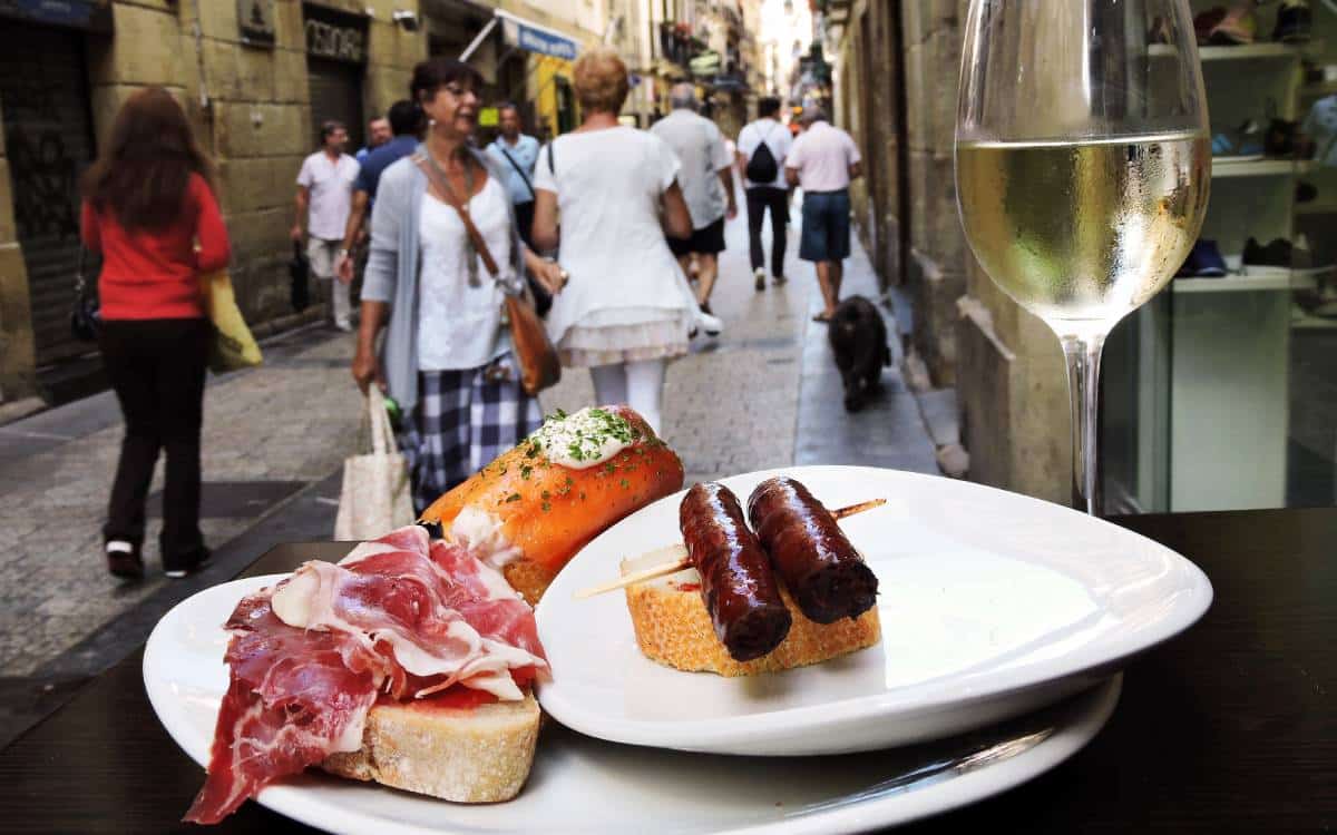 Typical pintxos bar in San Sebastián’s Old Quarter.