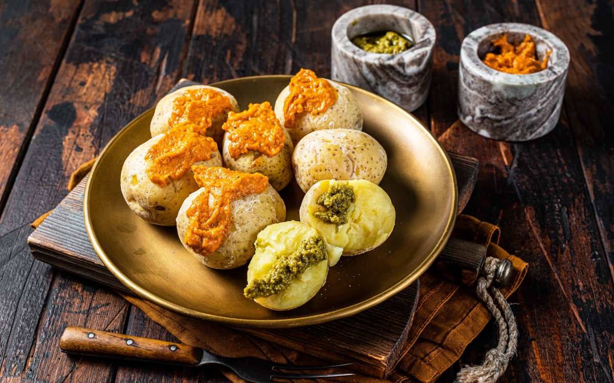 Papas arrugadas with mojo picón.